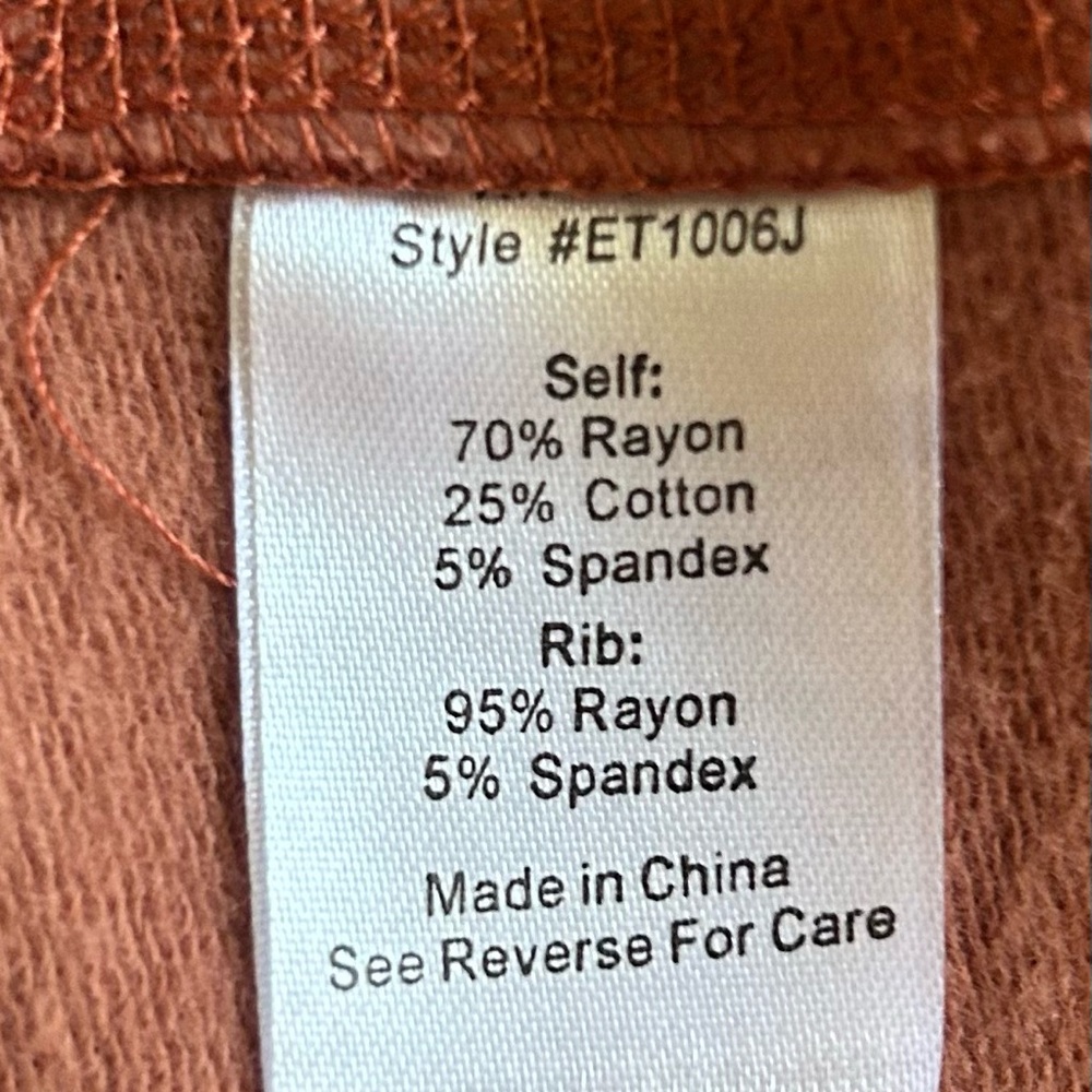 Evy’s Tree the Nicole open front cardigan, burnt orange, women’s size Large. - Picture 6 of 6